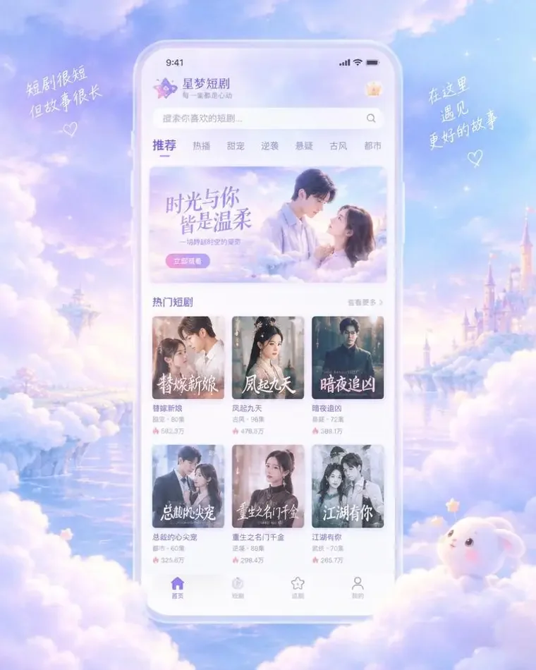 AI短剧 APP 首页界面